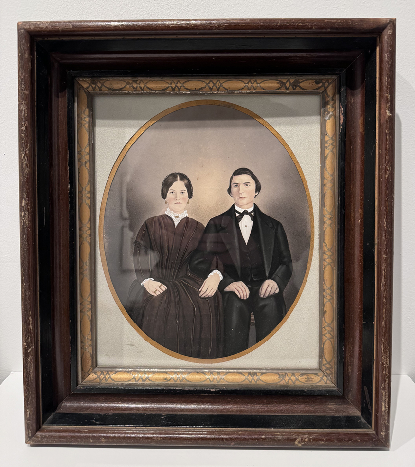 AMERICAN HAND PAINTED PRIMITIVE PORTRAIT PHOTOGRAPH