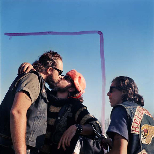 Hunter S. Thompson, Hell's Angels, Kissing Guys, c. 1960s