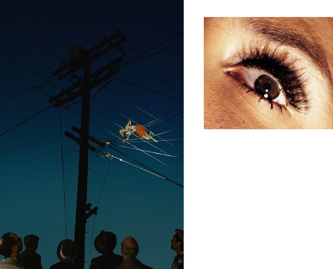 Alex Prager, 7:12 pm, Redcliff Ave. and Eye #10 (Telephone Wires) (diptych), 2012