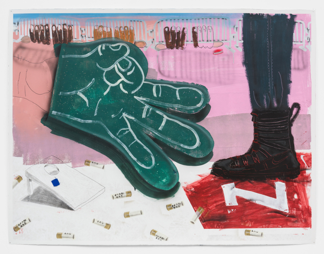 Pat Phillips, Untitled “...everything is AOK here officer, thanks for asking” / “philly protest” / tailgating, 2021