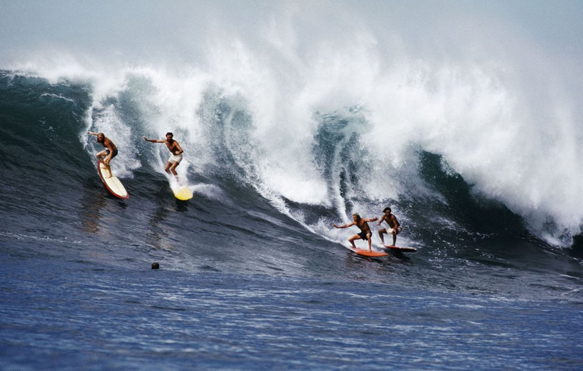 LeRoy Grannis, Down the Face, Waimea Bay, 1973