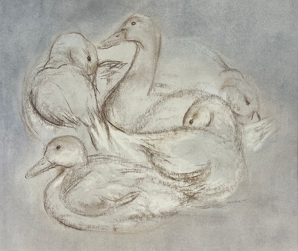Louis Muhlstock, Study of Ducks, 1965