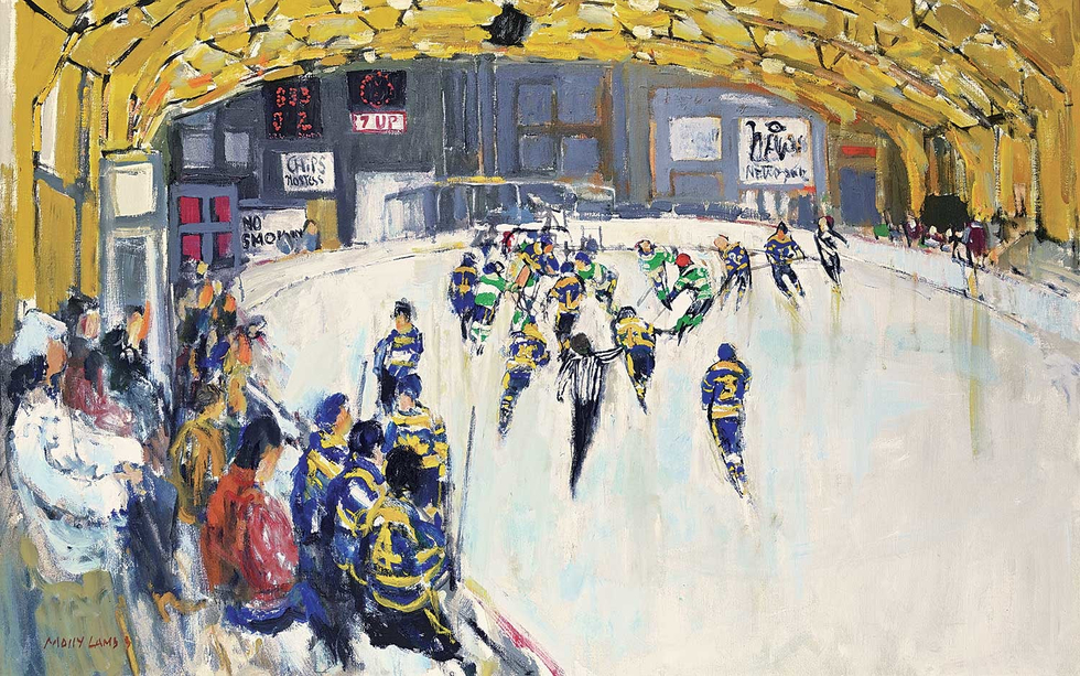 Molly Lamb Bobak Old Timers Oil on canvas 30 x 48 in 76.2 x 121.9 cm