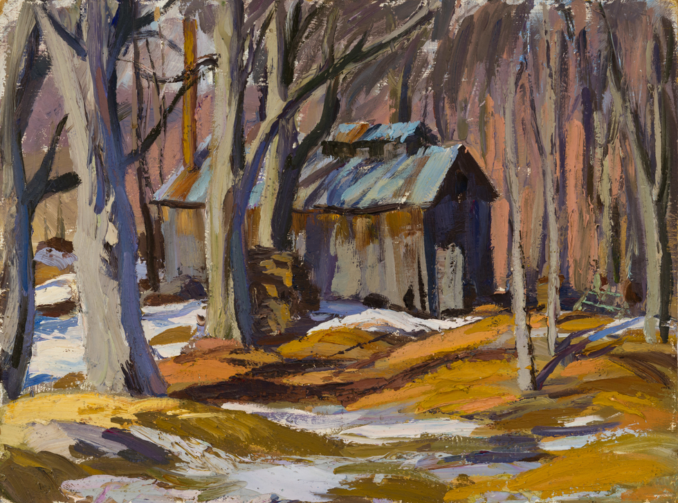 Henry J. Simpkins, Sugar Camp with Spring Melt - Fonte printanière à la cabane à sucre